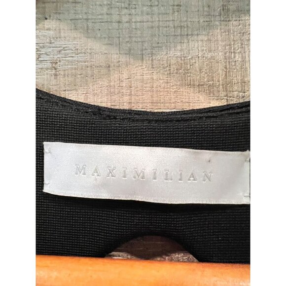 MAXIMILIAN  FALL FRINGE BLACK MINI DRESS Size UK10/ US 6 - Picture 4 of 11